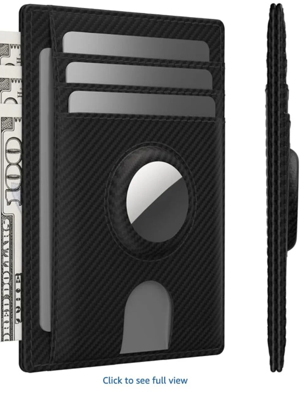 typecase Slim Minimalist Airtag Card Wallet - Carbon Fiber Black